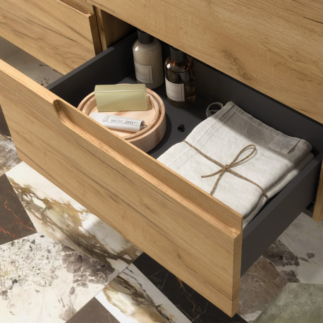 Ensemble Salle De Bains Vima 60 2 Tiroirs Chêne Africain - SALGAR 111803 