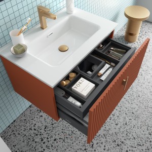 Meuble de salle de bain BIBA 700 1 tiroir et 1 tiroir intérieur TERRACOTA - SALGAR 103059 