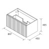 Meuble de salle de bain BIBA 900 1 tiroir CHÊNE AFRICAIN 897 x 405 x 450 mm - SALGAR 102962 