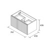 Meuble de salle de bain BIBA 800 1 tiroir et 1 tiroir intérieur BLACK VELVET - SALGAR 103035 