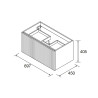 Meuble de salle de bain BIBA 700 1 tiroir et 1 tiroir intérieur TERRACOTA - SALGAR 103059 