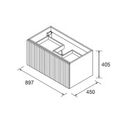 Meuble de salle de bain BIBA 900 1 tiroir et 1 tiroir intérieur TERRACOTA - SALGAR 103061 