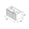 Meuble de salle de bain BIBA 900 1 tiroir et 1 tiroir intérieur TERRACOTA - SALGAR 103061 