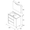 Ensemble Salle De Bain Noja 85 3 Tiroirs 1 Porte Chêne Africain - SALGAR 105644 