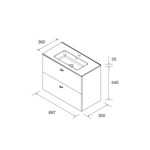 Ensemble Salle De Bains Inara 70 2 Tiroirs Chêne Naturel - SALGAR 113680 