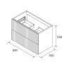 Meuble Salle De Bain Biba 900 2 Tiroirs Blue Fog 898 X 540 X 450 Mm - SALGAR 113857 