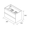 Meuble Salle De Bain Mara 1000 2 Tiroirs Avec Frein Noyer Americain 997 X 540 X 452 Mm - SALGAR 114009 
