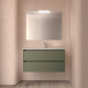 Ensemble Salle De Bains Noja 100 2 Tiroirs Green Satin - SALGAR 106164
