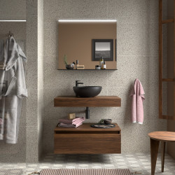 Plan De Toilette Domus 600 Chêne Naturel H105 - SALGAR 113882 