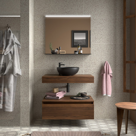 Plan De Toilette Domus 600 Chêne Naturel H105 - SALGAR 113882 