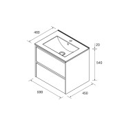 Meuble et vasque de salle de bain Noja 600 WHITE GLOSS - SALGAR 106106
