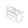 Ensemble Salle De Bains Noja 100 2 Tiroirs Black Satin - SALGAR 106162 