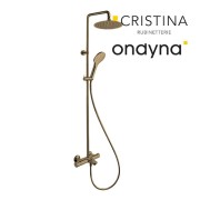 Colonne bain douche theta pomme sandwich 25 or rose brosse - CRISTINA ONDYNA TE18034P 