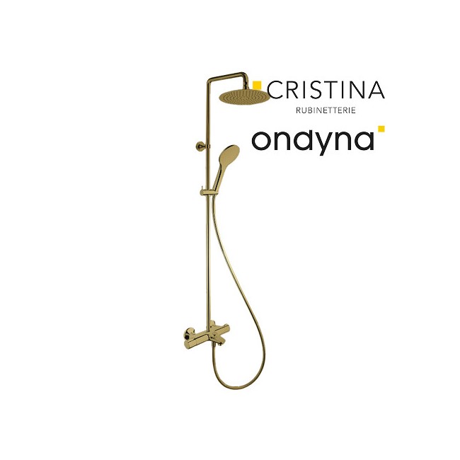 Colonne bain douche theta pomme sandwich 25 Or Brossé - CRISTINA ONDYNA TE18096P 