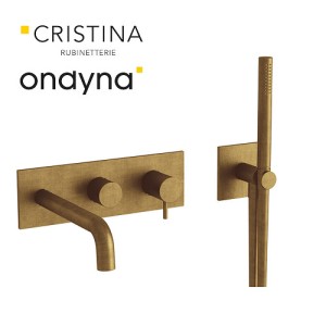 Façade triverde bain douche mural 2 sorties vx bronze mat - CRISTINA ONDYNA TV10293 