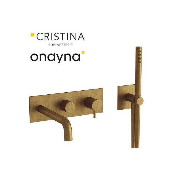 Façade triverde bain douche mural 2 sorties vx bronze mat - CRISTINA ONDYNA TV10293 