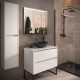 Ensemble Salle De Bains Noja 80 2 Tiroirs Blanc Brillant - SALGAR 105471