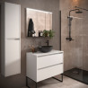 Ensemble Salle De Bains Noja 80 2 Tiroirs White Satin - SALGAR 105472 
