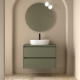 Meuble salle de bains et plan de toilette 80cm 2 tiroirs Green Satin NOJA - SALGAR 105475