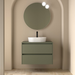 Ensemble Salle De Bains Noja 80 2 Tiroirs Green Satin - SALGAR 105475 