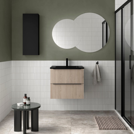 Meuble Salle De Bain Biba 600 2 Tiroirs Natural 598 X 540 X 450 Mm - SALGAR 113819 