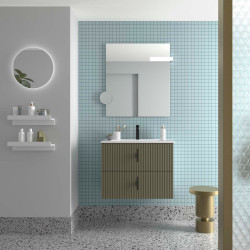 Meuble Salle De Bain Biba 700 2 Tiroirs Green Forest 698 X 540 X 450 Mm - SALGAR 113838 
