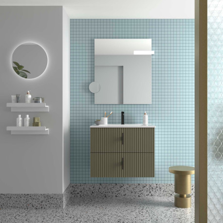 Meuble Salle De Bain Biba 700 2 Tiroirs Green Forest 698 X 540 X 450 Mm - SALGAR 113838 