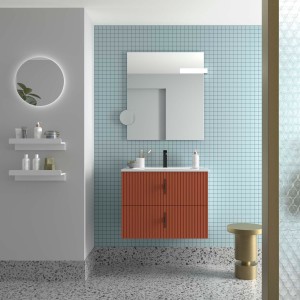 Meuble Salle De Bain Biba 700 2 Tiroirs Terracota 698 X 540 X 450 Mm - SALGAR 113839 