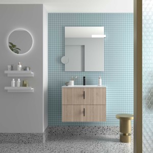 Meuble Salle De Bain Biba 700 2 Tiroirs Natural 698 X 540 X 450 Mm - SALGAR 113830 