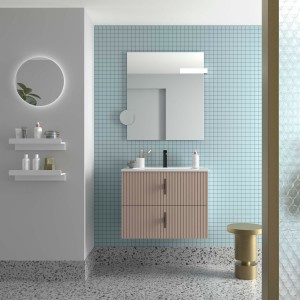 Meuble Salle De Bain Biba 700 2 Tiroirs Macchiato 698 X 540 X 450 Mm - SALGAR 113834 