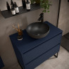 Ensemble Salle De Bains Noja 80 2 Tiroirs Blue Satin - SALGAR 105474 