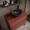 Ensemble Salle De Bains Noja 80 2 Tiroirs Red Satin - SALGAR 105476 