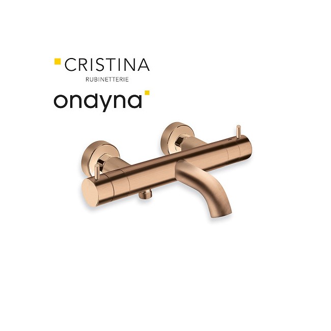 Bain douche thermostatique or rose brosse - CRISTINA ONDYNA TV15734P 