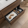 Meuble salle de bains et plan de toilette 80cm 2 tiroirs Noyer Maya NOJA - SALGAR 105479