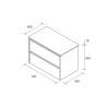 Meuble salle de bains et plan de toilette 80cm 2 tiroirs Red Satin NOJA - SALGAR 105476