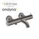 Bain douche thermostatique chrome noir brosse - CRISTINA ONDYNA TV15775
