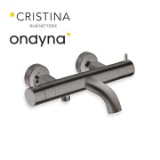 Bain douche thermostatique chrome noir brosse - CRISTINA ONDYNA TV15775 