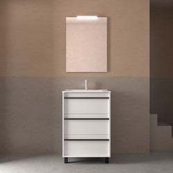 Ensemble Salle De Bains Attila 60 3 Tiroirs White Satin - SALGAR 105204 