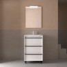 Ensemble Salle De Bains Attila 60 3 Tiroirs White Satin - SALGAR 105204