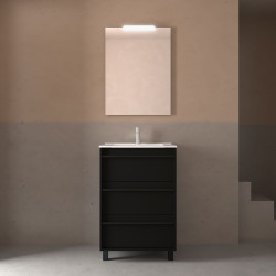 Ensemble Salle De Bains Attila 60 3 Tiroirs Black Satin - SALGAR 105205 