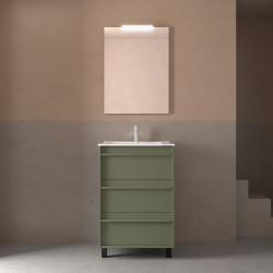 Ensemble Salle De Bains Attila 60 3 Tiroirs Green Satin - SALGAR 105207 