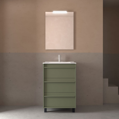 Ensemble Salle De Bains Attila 60 3 Tiroirs Green Satin - SALGAR 105207 