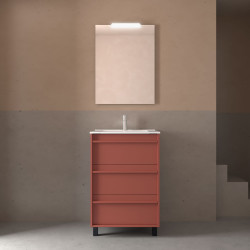 Ensemble Salle De Bains Attila 60 3 Tiroirs Red Satin - SALGAR 105208 