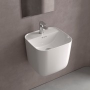 Lavabo Suspendu Monolith Square Blanc Brillant 400 X 420 X 400 Mm - SALGAR 114523 