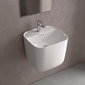 Lavabo Suspendu Monolith Square Blanc Brillant 400 X 420 X 400 Mm - SALGAR 114523 