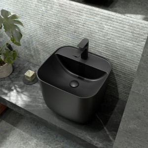 Lavabo Suspendu Monolith Square Noir Mat 400 X 420 X 400 Mm - SALGAR 114524 