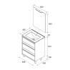 Ensemble Salle De Bains Attila 60 3 Tiroirs Black Satin - SALGAR 105205 