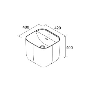 Lavabo Suspendu Monolith Square Blanc Brillant 400 X 420 X 400 Mm - SALGAR 114523 