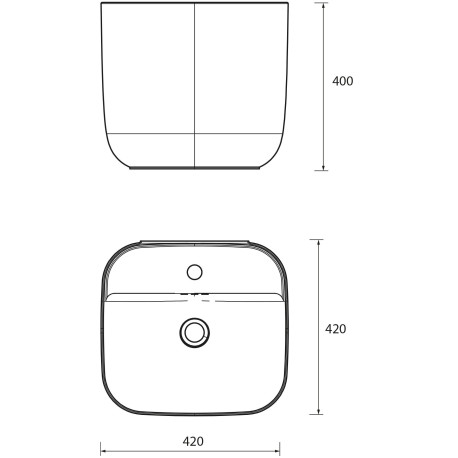 Lavabo Suspendu Monolith Square Blanc Brillant 400 X 420 X 400 Mm - SALGAR 114523 