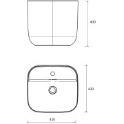Lavabo Suspendu Monolith Square Blanc Brillant 400 X 420 X 400 Mm - SALGAR 114523 